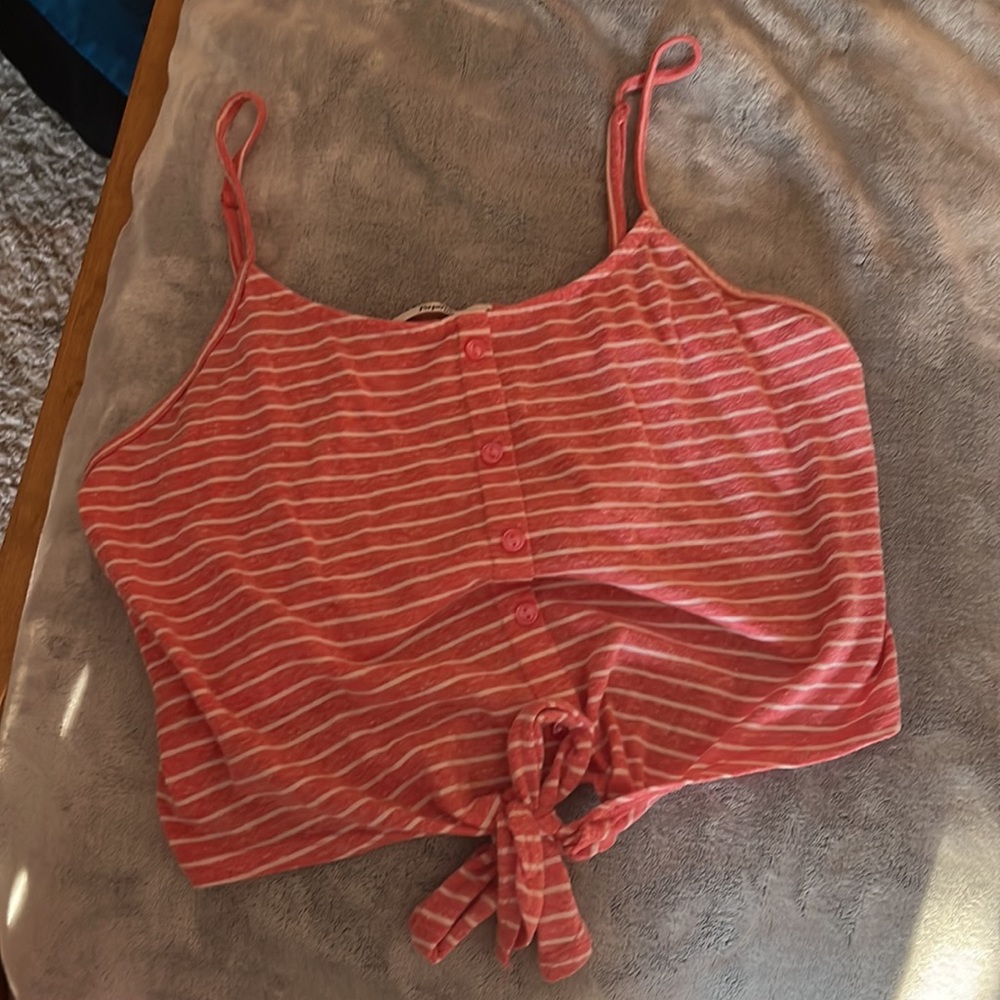 red stripped button down - Picture 2 of 3
